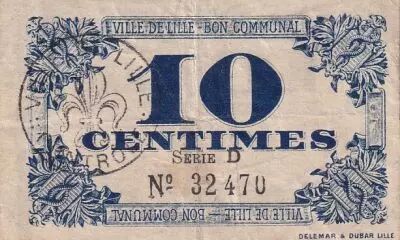 Francia 10 Centimes - City of Lille - Bon communal - 31-10-1917