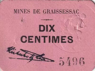 Francia 10 Centimes - Mines de Graissessac
