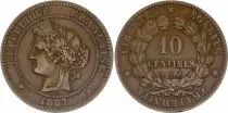 Francia 10 Centimes Ceres - Third R&eacute;public - 1887 A Paris - VF