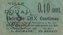 Francia 10 centimes Douai City - 1915