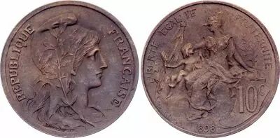 Francia 10 Centimes Dupuis - 1898