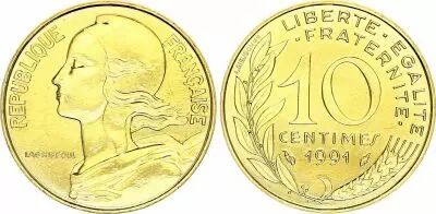 Francia 10 centimes Lagriffoul - 1991 BU frappe m�daille