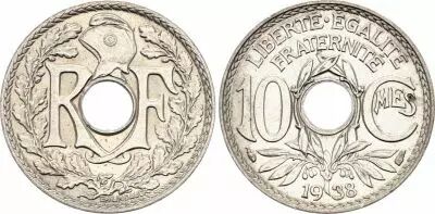 Francia 10 Centimes Lindauer - 1938
