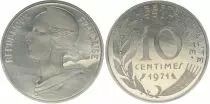 Francia 10 Centimes Marian - 1971 Piefort Silver - UNC