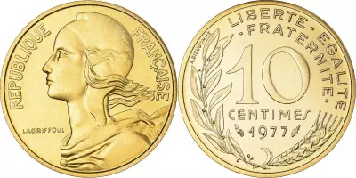 Francia 10 Centimes Marian - 1975 - UNC