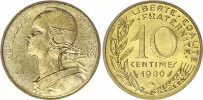 Francia 10 Centimes Marian - 1980 - UNC