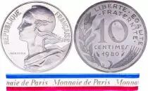 Francia 10 Centimes Marian Pi�fort 1980 - Silver