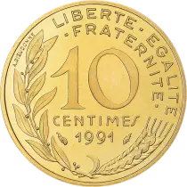 Francia 10 centimes Marianne - 1991 - Proof