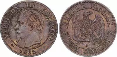 Francia 10 Centimes Napoleon III - Laurel head - 1862A Paris