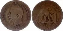 Francia 10 Centimes Napoleon III Laureate head - 1863 BB Strasbourg  - Good - KM.798.2