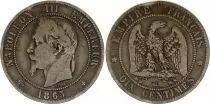 Francia 10 Centimes Napoleon III Laureate head - 1865 BB Strasbourg  Fine to VF - KM.798.2 - BUMP