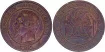 Francia 10 Centimes Napoleon III Nude head - 1856 B Rouen - F to VF