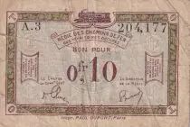 Francia 10 Centimes Regie des chemins de Fer - 1923 - Serial A.3 - R.2