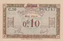 Francia 10 Centimes Regie des chemins de Fer - 1923 - Serial C.10