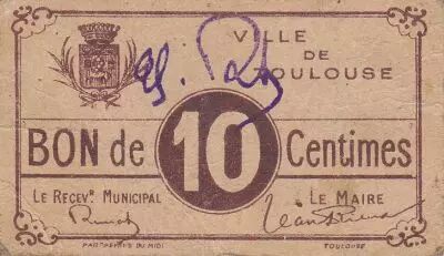 Francia 10 centimes Toulouse City