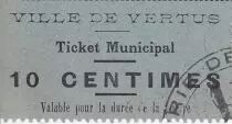 Francia 10 centimes Vertus Ticket Municipal