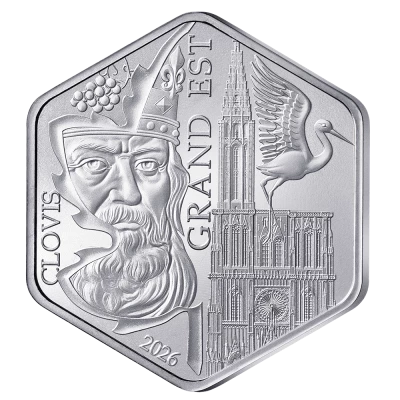 Francia 10 euros - Clovis & the Grand Est - Hexagonal Silver - 2026