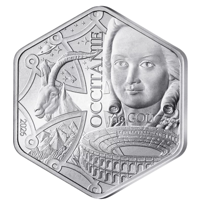 Francia 10 euros - Olympe de Gouges & Occitania - Hexagonal Silver - 2026