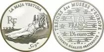 Francia 10 Francs  - 1,50 euros - La Maja Vestida by Goya  - 1996 - Silver - with certificat