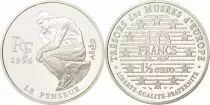 Francia 10 Francs  - 1,50 euros - Le Penseur by Rodin  - 1996 - Silver - with certificat