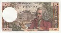 Francia 10 Francs  - Voltaire - 06-03-1969 - Serial D.467