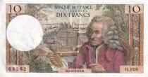 Francia 10 Francs  - Voltaire - 08-11-1973 - Serial O.926 - VF to XF - P.147