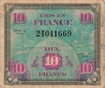 Francia 10 Francs - Allied Military Currency - 1944 - No Serial