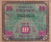 Francia 10 Francs - Allied Military Currency - 1944 - Without serial - VF.18.01