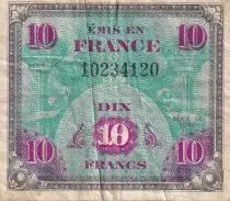 Francia 10 Francs - Allied Military Currency - ND (1944) - Without serial - P.116