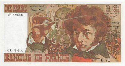 Francia 10 Francs - Berlioz - 01-08-1974 - Serial B.71