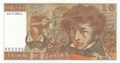 Francia 10 Francs - Berlioz - 02-03-1978 - Serial G.301