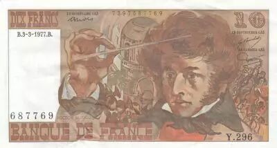 Francia 10 Francs - Berlioz - 03-03-1977 - Serial Y.296