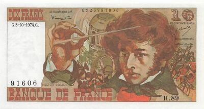 Francia 10 Francs - Berlioz - 03-10-1974 - Serial H.89