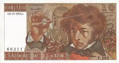 Francia 10 Francs - Berlioz - 06-11-1975 - Serial Y.262 - AU - P.150