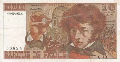 Francia 10 Francs - Berlioz - 06-12-1973 - Serial Q.13 - VF - P.150