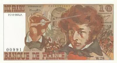 Francia 10 Francs - Berlioz - 07-02-1974 - Serial W.28