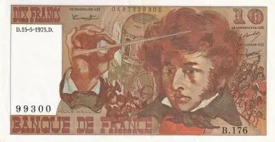 Francia 10 Francs - Berlioz - 15-05-1975 - Serial B.176 - P.150