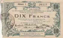 Francia 10 Francs - Hirson - Regional Coupon - 14-06-1917 - Serial 1