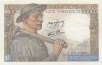 Francia 10 Francs - Miner - 11-06-1942 - Serial A.8