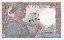 Francia 10 Francs - Miner - 1941 - Serial H.1 - XF to AU - P.99