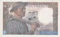 Francia 10 Francs - Miner - 1941 - Serial X.3 - XF - P.99