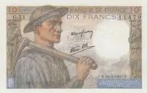 Francia 10 Francs - Miner - 25-03-1943 - Serial G.51