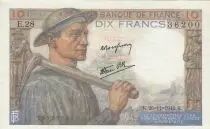Francia 10 Francs - Miner - 26-11-1942 - Serial E.28