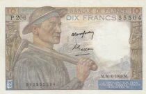 Francia 10 Francs - Miner - 30-06-1949 - Series P.206