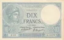 Francia 10 Francs - Minerva - 03-09-1923 - Serial A.11578