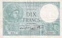 Francia 10 Francs - Minerva - 05-10-1939 - Serial Q.73587 - P.73