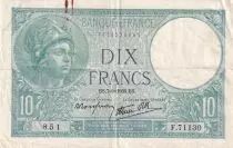 Francia 10 Francs - Minerva - 07-09-1939 - Serial F.71130 - P.73