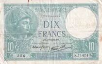 Francia 10 Francs - Minerva - 07-09-1939 - Serial F.71424 - P.73