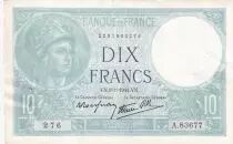 Francia 10 Francs - Minerva - 09-01-1941 - Serial A.83677 - P.73