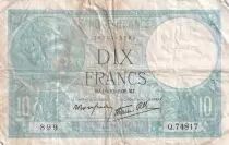 Francia 10 Francs - Minerva - 19-10-1939 - Serial Q.74817 - P.73
